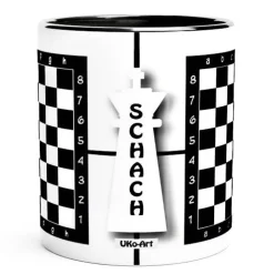 personalisierte Tasse Schach, Geschenk für Schachspieler, Schachbrett-Muster