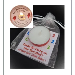 Personalisierte Teelichter als Gastgeschenke zur Einschulung – Danke sagen mit versteckter Botschaft