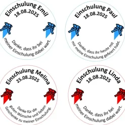 Personalisierte Teelichter als Gastgeschenke zur Einschulung – Danke sagen mit versteckter Botschaft