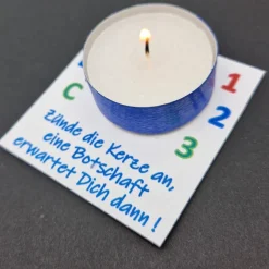 Personalisierte Teelichter als Gastgeschenke zur Einschulung – Danke sagen mit versteckter Botschaft