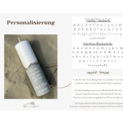 Personalisierte Traukerze mit grauem Gips-Sockel | Ein elegantes Accessoire für Eure Hochzeit | Hochzeitskerze