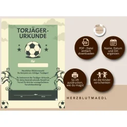 Personalisierte Urkunde für Fußballturniere und Fußballpartys – Einzigartiges Erinnerungsstück für alle Fußballfans