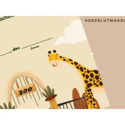 Personalisierte Urkunde zum Ausdrucken - Geburtstag im Zoo für Kinder mit Tiermotiven | DIN A4 Schulausflug in den Zoo B