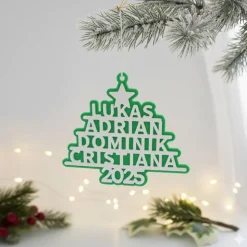 Personalisierte Weihnachtsbaum Dekoration mit Namen (inklusive Haustiere) | Weihnachten Ornament | Weihnachtsanhänger |
