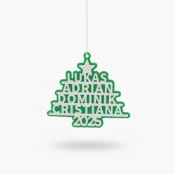 Personalisierte Weihnachtsbaum Dekoration mit Namen (inklusive Haustiere) | Weihnachten Ornament | Weihnachtsanhänger |