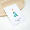 Personalisierte Weihnachtskarte bunter Tannenbaum mit Umschlag | A6 Klappkarte mit Namen | Aquarell
