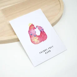 Personalisierte Weihnachtskarte Fuchs mit Umschlag | A6 Klappkarte mit Namen | Aquarell