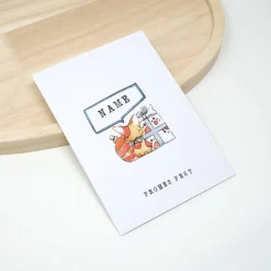 Personalisierte Weihnachtskarte Hund mit Umschlag | A6 Klappkarte mit Namen | Aquarell