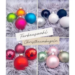 Personalisierte Weihnachtskugel mit Namen aus Glas – viele Farben & verschiedene Schriftarten