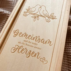 Personalisierte Weinbox aus Holz | Elegantes Geschenk für Weinliebhaber | Gravierte Weinkiste als individuelles Präsent