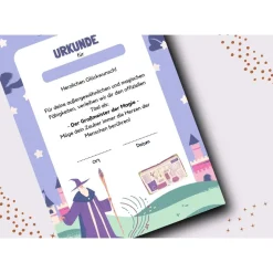 Personalisierte Zauberer Urkunde für Kindergeburtstag | Selbstausdruck | Digitale Datei | DIN A4 | Mitgebsel