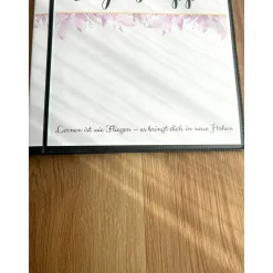 Personalisierte Zeugnismappe mit Name, floral rosa, Geschenk Einschulung, Schulkind, Zeugnisordner, Schulstart, Mappe