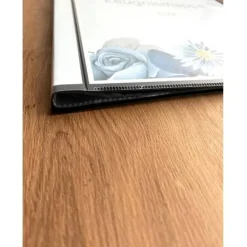 Personalisierte Zeugnismappe mit Name, florales blau, Geschenk Einschulung, Schulkind, Zeugnisordner, Schulstart, Mappe