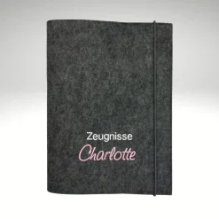 personalisierte Zeugnismappe Dokumentenmappe Filz Sichtbuch Name