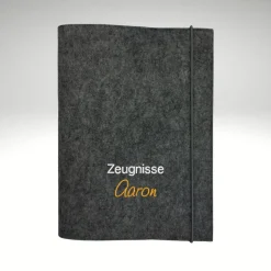 personalisierte Zeugnismappe Dokumentenmappe Filz Sichtbuch Name