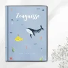 Personalisierte Zeugnismappe "Delphin", Geschenk zur Einschulung & Schulstart, A4 Sichtbuch mit Namen