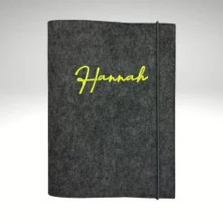 personalisierte Zeugnismappe Dokumentenmappe Filz Sichtbuch Neonfarben