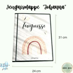 Personalisierte Zeugnismappe mit Name, Schmetterlinge, Geschenk Einschulung, Schulkind, Zeugnisordner, Schulstart, Mappe