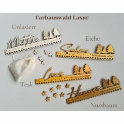 Personalisierter Adventskalender für Kinder aus Holz | Geschenk zur Adventszeit | Weihnachten