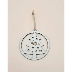 Personalisierter Anhänger für Weihnachtsbaum und Geschenk Holzanhänger Christbaum Tannenbaum Weihnachtskugel mit Name