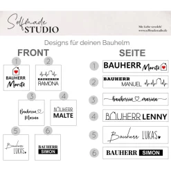 Personalisierter Bauherren-Bauhelm Weiß mit Wunschname – Geschenk für Bauherren & Bauherrinnen