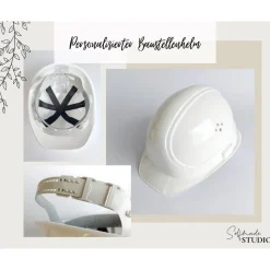 Personalisierter Bauherren-Bauhelm Weiß mit Wunschname – Geschenk für Bauherren & Bauherrinnen