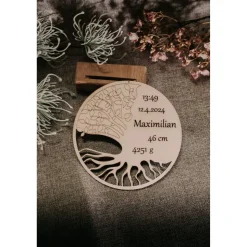 personalisierter Baum des Lebens mit Geburtsdaten