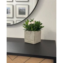 Personalisierter Blumentopf Beton-Optik mit Herz – Geschenk für Hebamme, Erzieherin, Arzt & Kollegin