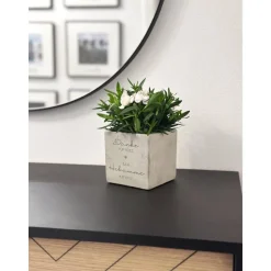 Personalisierter Blumentopf Beton-Optik mit Herz – Geschenk für Hebamme, Erzieherin, Arzt & Kollegin