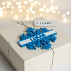 Personalisierter Christbaumschmuck Schneeflocke mit Namen | Weihnachtsdeko aus 3D-Druck | Individueller Tannenbaumschmuc