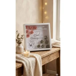 Personalisierter 3D Bilderrahmen | Blumen & Wunschmotiv | Geschenk für Hochzeit,Jahrestag,Freundschaft|Shadow Box Unikat