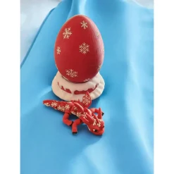Personalisierter 3D-gedruckter Schneeflocken-Drache mit Ei-Schneekugel-Ständer