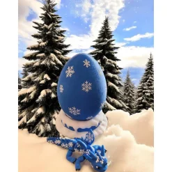 Personalisierter 3D-gedruckter Schneeflocken-Drache mit Ei-Schneekugel-Ständer