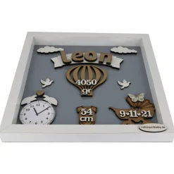 personalisierter 3D-Rahmen zur Geburt, Geschenk zur Geburt, Taufgeschenk, Babyrahmen, Geschenk zur Taufe, Taufgeschenk,