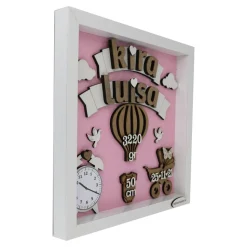 personalisierter 3D-Rahmen zur Geburt, Geschenk fürs Baby, Taufgeschenk, Babyrahmen