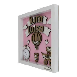 personalisierter 3D-Rahmen zur Geburt, Geschenk fürs Baby, Taufgeschenk, Babyrahmen