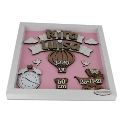 personalisierter 3D-Rahmen zur Geburt, Geschenk fürs Baby, Taufgeschenk, Babyrahmen