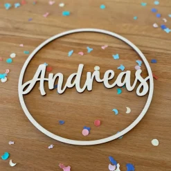 Personalisierter Einleger mit deinem Wunschnamen passend für Geburtstagskranz