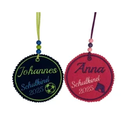 Personalisierter Filz-Anhänger für Schultüte zur Einschulung – mit Name & Wunschdesign