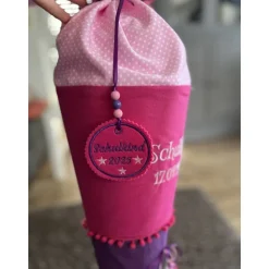 Personalisierter Filz-Anhänger für Schultüte zur Einschulung – mit Name & Wunschdesign