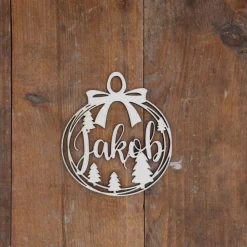 Personalisierter Geschenkanhänger & Weihnachtsbaumschmuck aus Holz – Adventsdeko mit Gravur