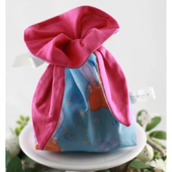 Personalisierter Geschenkbeutel für Ostern für Erwachsene „Ei feel good“ - Blau