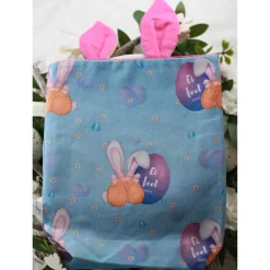 Personalisierter Geschenkbeutel für Ostern für Erwachsene „Ei feel good“ - Blau