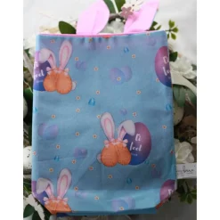 Personalisierter Geschenkbeutel für Ostern für Erwachsene „Ei feel good“ - Blau