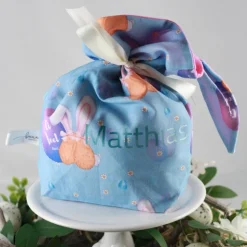 Personalisierter Geschenkbeutel für Ostern für Erwachsene „Ei feel good“ - Blau