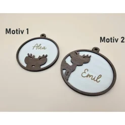 Personalisierter Geschenk Anhänger Weihnachtsbaum Holzanhänger Christbaum Tannenbaum Weihnachtskugel mit Name