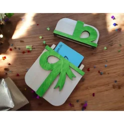 Personalisierter Geschenkkarten-/Gutscheinkartenhalter Holz | mit Gravur | Herzform, Querformat oder Hochkant | Geschenk