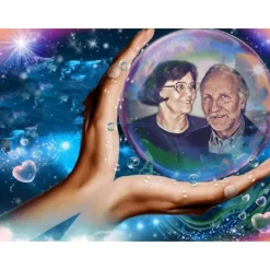 Personalisierter Grabschmuck von deinem Foto  auf Natur Schiefertafel