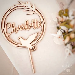 Personalisierter Holz Cake Topper Taufe/Kommunion/Konfirmation