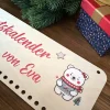 Personalisierter Holz-Adventskalender mit Eisbärin